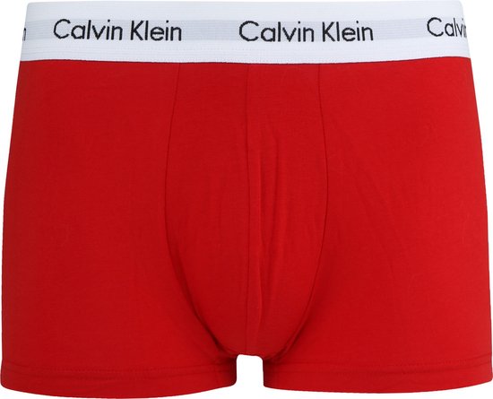 Calvin Klein Trunk Boxershorts 3-Pack in Wit, Rood, Blauw