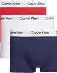 Calvin Klein Trunk Boxershorts 3-Pack in Wit, Rood, Blauw