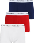 Calvin Klein Trunk Boxershorts 3-Pack in Wit, Rood, Blauw